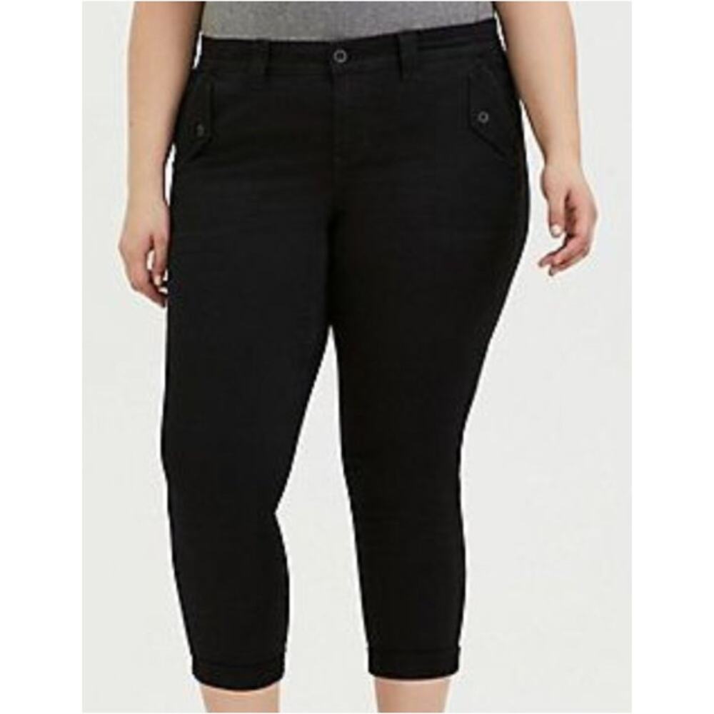 Torrid First At Fit Black Military Crop Pants Size 16